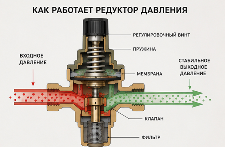 Редуктор давления воды Редуктор давления воды