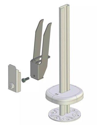 Кронштейн напольный  д/стальных панельных радиаторов<br>h 200-600мм тип 11/21/22/33 (крепл. за оребрение)